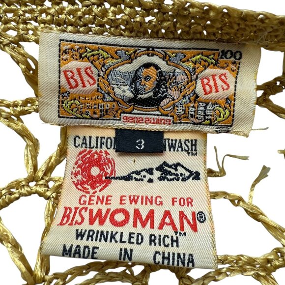 Vintage Bis Gene Ewing Top Plus Size 3X 90s Crochet Jacket Hippie Boho Rare Find - Picture 4 of 12